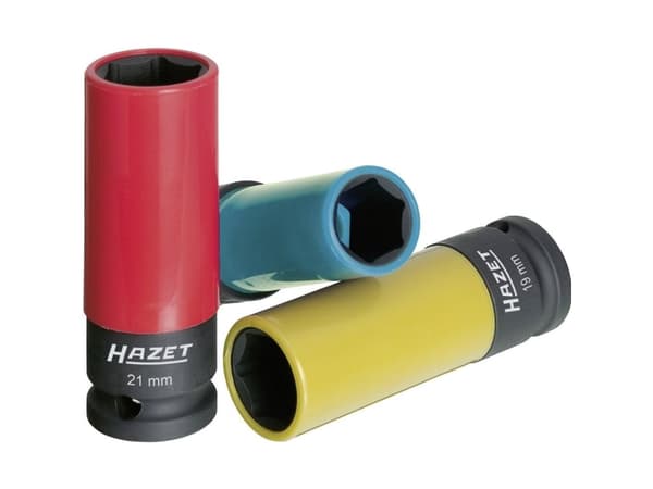 HAZET 903SPC/3, Iskuhylsy, Sininen, Punainen, Keltainen, 3 pää(t), 1/2", Metrinen, 17,19,21 mm
