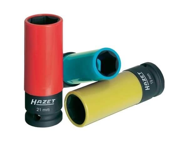 HAZET 903SPC/3, Iskuhylsy, Sininen, Punainen, Keltainen, 3 pää(t), 1/2", Metrinen, 17,19,21 mm