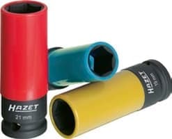 HAZET 903SPC/3, Iskuhylsy, Sininen, Punainen, Keltainen, 3 pää(t), 1/2", Metrinen, 17,19,21 mm
