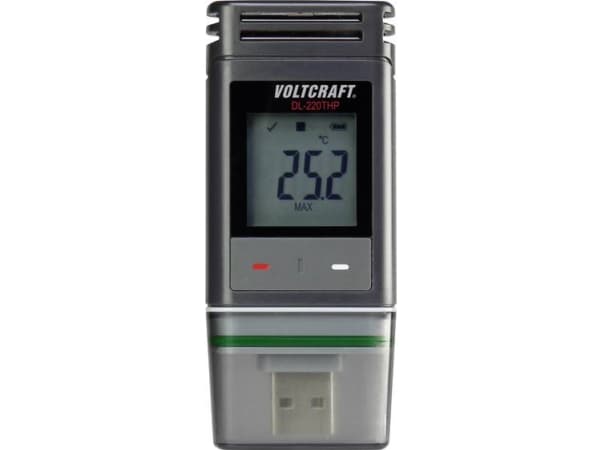 VOLTCRAFT DL-220 THP DL-220THP Temperatur-datalogger, Fugtigheds-datalogger, Lufttryk-datalogger Mål Temperatur, Luftfugtighed, Lufttryk -30 til +60