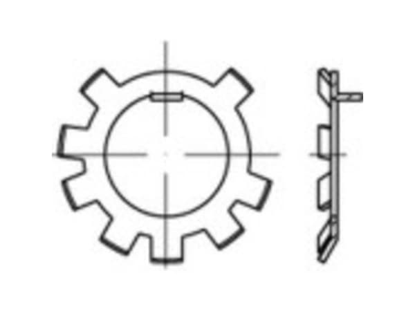 TOOLCRAFT 147185 Sikringsplade Indvendig diameter: 38.6 mm DIN 70952 Stål 25 stk