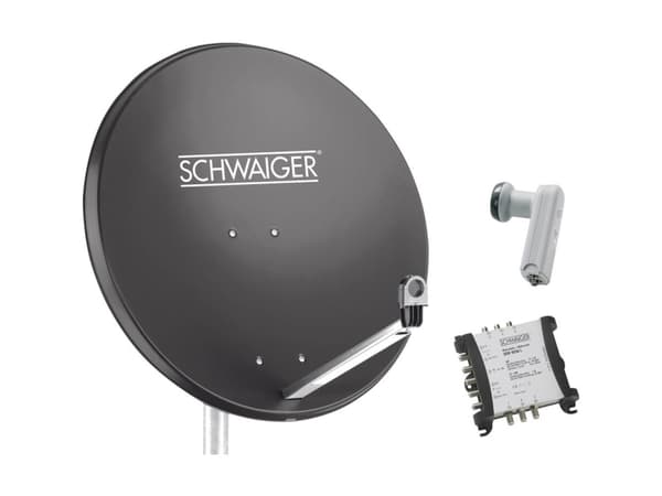 Schwaiger SAT-system 8userQuattro LNB (utan strömbrytare)Antracit med multiströmbrytare 5/6