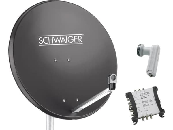 Schwaiger SAT-system 8userQuattro LNB (utan strömbrytare)Antracit med multiströmbrytare 5/6