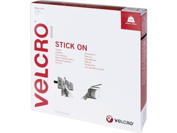 VELCRO® VEL-EC60355 Burrebånd til fastlimning Burrebånd statisk loop del (L x B) 25000 mm x 20 mm Sort 25 m