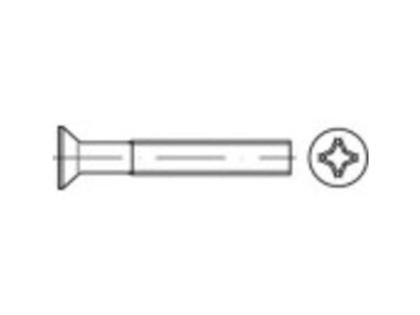 TOOLCRAFT 134457 Senkkiruuvit M4 16 mm Ristikkäisleikkaus Philips DIN 965 Teräs 2000 kpl