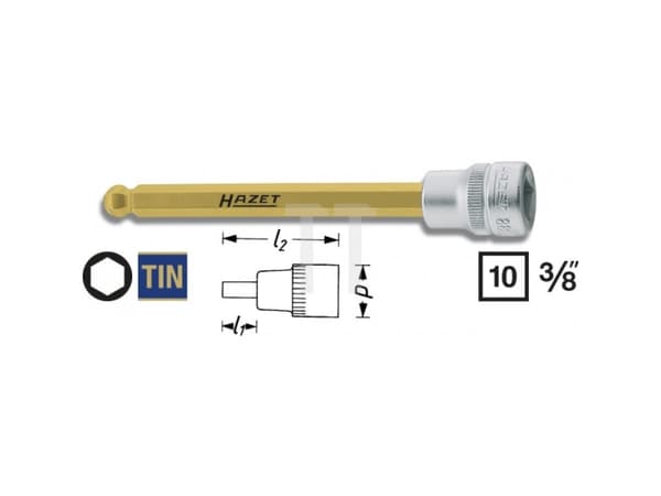 HAZET 8801KK-6, 1 styck, 76,2 / 8 mm (3 / 8"), Stål, 116 mm, 49 g