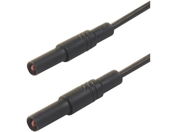 SKS Hirschmann MLS SIL GG 200/1 Säkerhetsprovledning [Lamellanslutning 4 mm - Lamellanslutning 4 mm] 2,00 m Svart 1 st