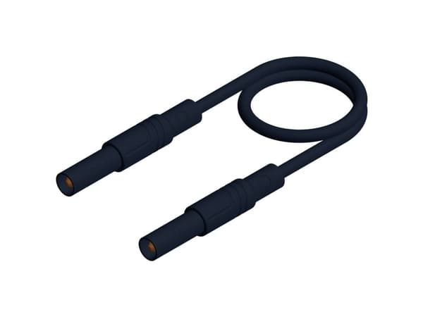 SKS Hirschmann MLS SIL GG 200/1 Säkerhetsprovledning [Lamellanslutning 4 mm - Lamellanslutning 4 mm] 2,00 m Svart 1 st