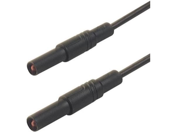 SKS Hirschmann MLS SIL GG 200/1 Säkerhetsprovledning [Lamellanslutning 4 mm - Lamellanslutning 4 mm] 2,00 m Svart 1 st