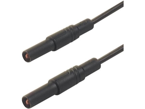 SKS Hirschmann MLS SIL GG 200/1 Säkerhetsprovledning [Lamellanslutning 4 mm - Lamellanslutning 4 mm] 2,00 m Svart 1 st