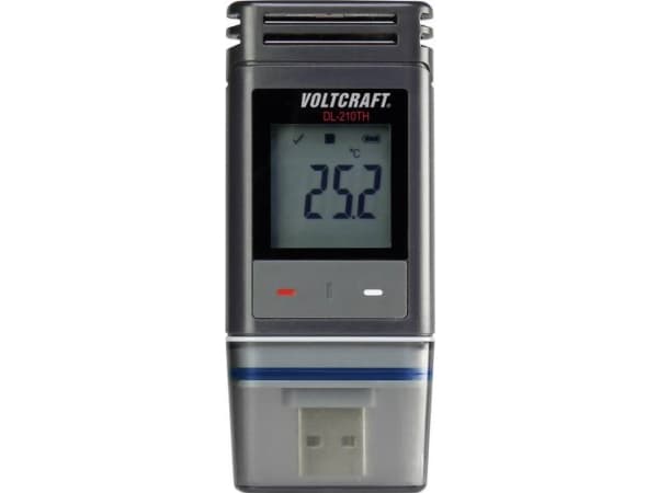 VOLTCRAFT DL-210TH DL-210TH Temperatur-datalogger, Fugtigheds-datalogger Mål Temperatur, Luftfugtighed -30 til +60 °C 0 til 100 % rF PDF-funktion