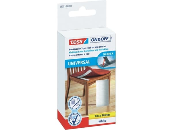TESA 55231-00003-01, Vit, 20 mm, 1 m, 1 styck, Låda