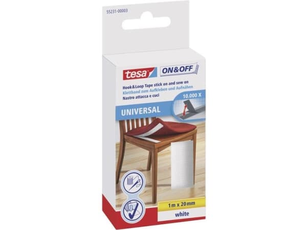 TESA 55231-00003-01, Vit, 20 mm, 1 m, 1 styck, Låda