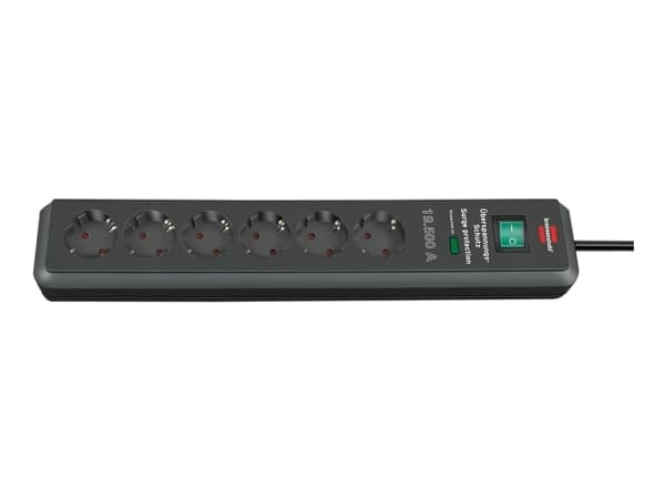brennenstuhl Secure-Tec 19.500A - Strømstødsbeskytter - AC 230 V - 3500 Watt - output-stikforbindelser: 6 - antracit (sort)