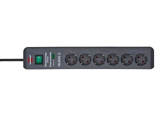 brennenstuhl Secure-Tec 19.500A - Strømstødsbeskytter - AC 230 V - 3500 Watt - output-stikforbindelser: 6 - antracit (sort)