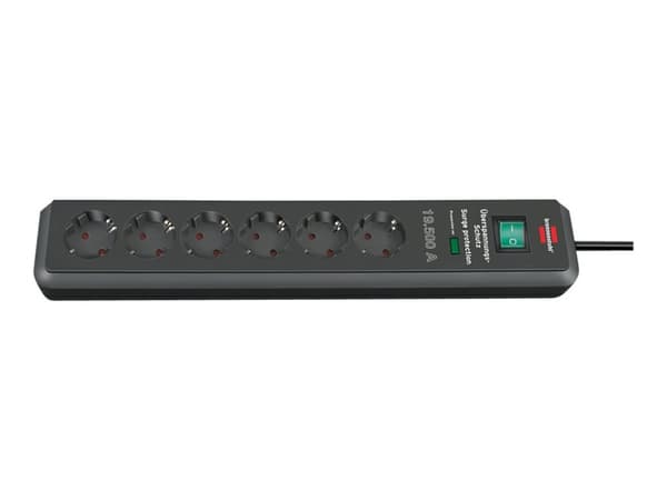 brennenstuhl Secure-Tec 19.500A - Strømstødsbeskytter - AC 230 V - 3500 Watt - output-stikforbindelser: 6 - antracit (sort)