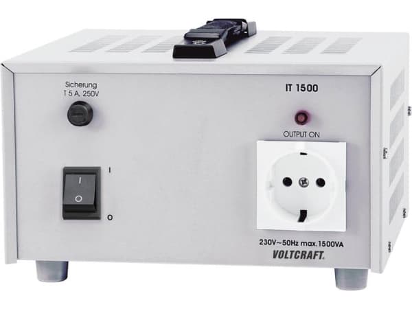 Voltcraft IT-1500 Universal Laboratory Isolasjonstransformator 1500 VA 230 V/AC, Isolasjonstransformator (IT-1500)