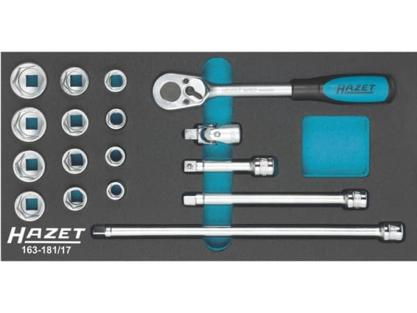 Hazet Top skiftnyckelsats Metrisk 3/8 (10 mm) 17 delar 163-181/17