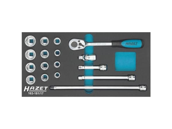 Hazet Topnøglesæt Metrisk 3/8 (10 mm) 17 dele 163-181/17