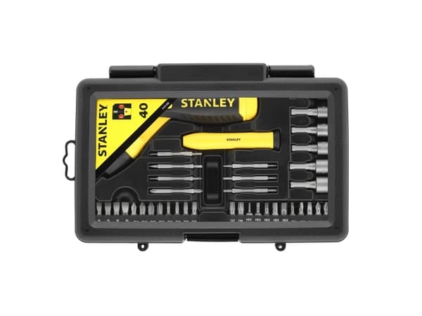 STANLEY - Ratcheting screwdriver with bit and socket set - 40 deler - inn boks