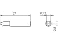 Miniatyrbilde 5 av 5: Weller XNT C, Loddespiss, Alle merker, 1 stykker, 3,2 mm, 0,8 mm, 27 mm