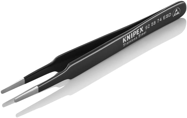 Knipex 92 58 74 ESD, Kromnikkelstål, Sort, Grønn, Flat, Rett, 19 g, 120 mm