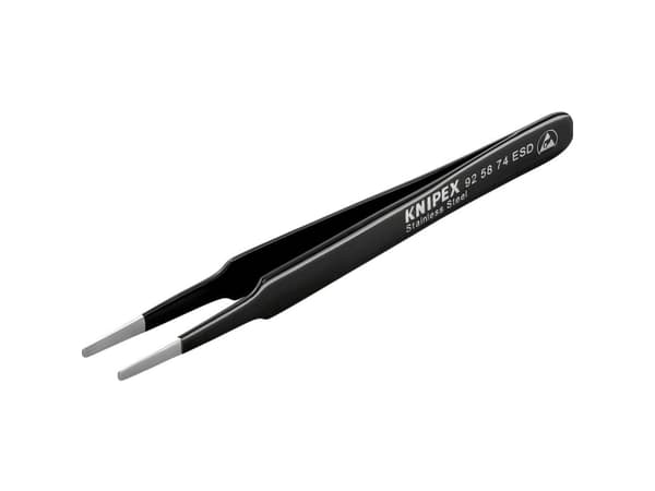 Knipex 92 58 74 ESD, Kromnikkelstål, Sort, Grønn, Flat, Rett, 19 g, 120 mm