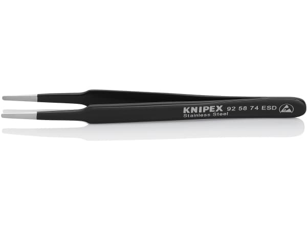 Knipex 92 58 74 ESD, Kromnikkelstål, Sort, Grønn, Flat, Rett, 19 g, 120 mm
