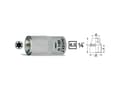 Miniatyrbilde 2 av 4: HAZET 850-E10, Stikkontakt, 1/4", Metrisk, 1 hoder, E10, 1,3 cm