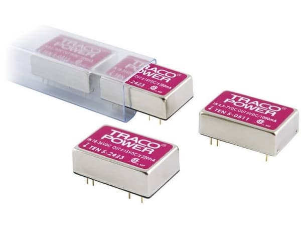 TracoPower TEN 5-0522 DC/DC-muunnin, piirilevy 5 V/DC 12 V/DC, -12 V/DC 250 mA 6 W Lähtöjen määrä: 2 x