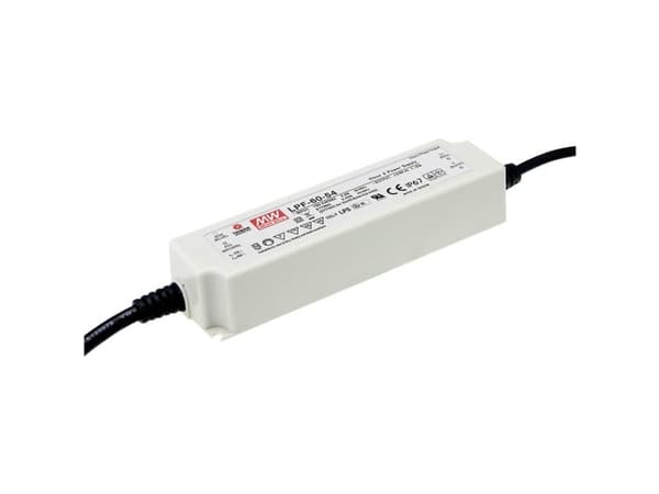 MEAN WELL LPF-60-12, 60 W, IP67, 50000 timer, -40 - 80 °C, 90 - 305 V, 47 - 63 Hz