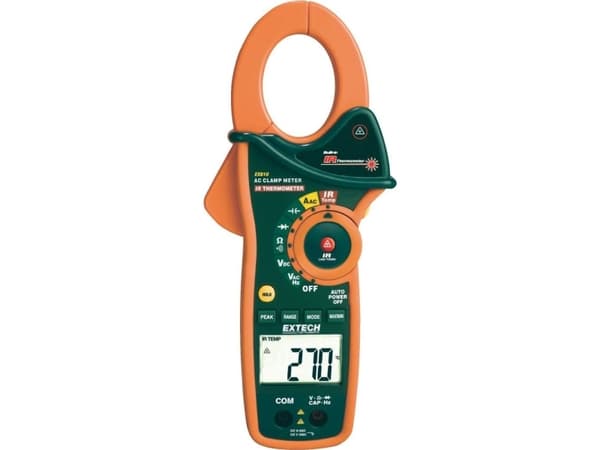 Extech EX810 Strømtang , Hånd-multimeter digital IR-termometer CAT III 600 V Visning (counts): 4000