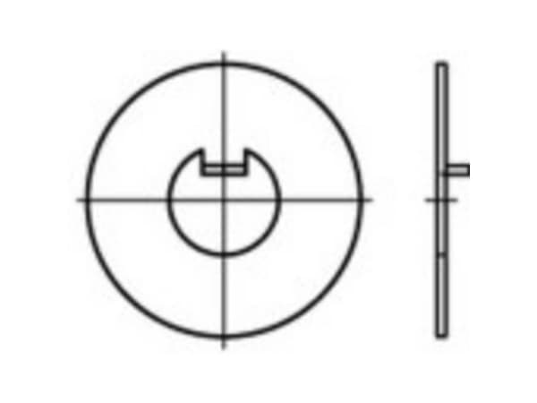 Aluslevy, jossa on sisempi nokka Sisähalkaisija: 55 mm DIN 462 Teräs 25 kpl TOOLCRAFT 107420