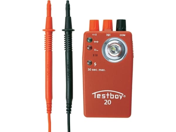 Testboy 20 Plus Gennemgangs-kontrolapparat CAT II 300 V LED, Akustik