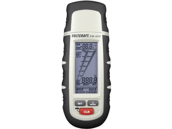 VOLTCRAFT FM-400 Materialefugtighedsmåler; Måleområde bygningsfugt (område) 0.1 til 24 % vol Måleområde træ fugt (område) 1 til 60 % vol