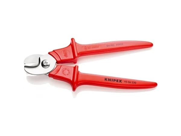 Knipex 95 06 230, Käsikaapelileikkuri, Punainen, Ruostumaton teräs, Ruostumaton teräs, 7 cm, Saksaa