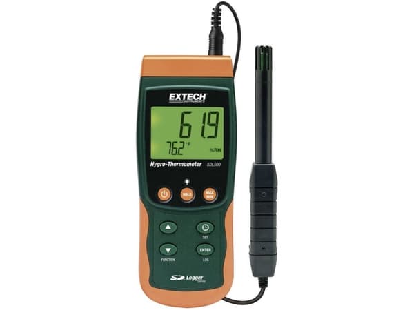 Fuktmätare (hygrometer) Extech SDL500 5 % rH 95 % rH Kalibrering enligt fabriksstandard