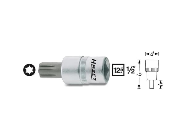 HAZET 991-7, Stikkontakt, 1/2", Metrisk, 1 hoder, 2,3 cm, 63 mm