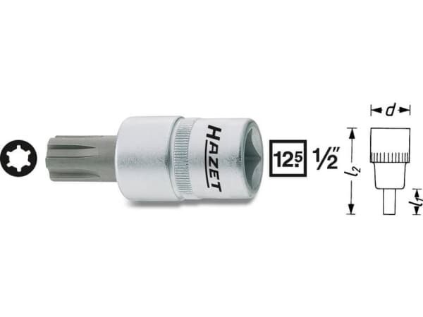 HAZET 991-7, Stikkontakt, 1/2", Metrisk, 1 hoder, 2,3 cm, 63 mm