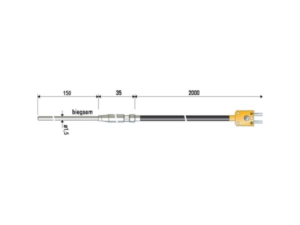 B + B Thermo-Technik 0625 1429-11 Dyk sensor -100 til +1000 °C Sensor type K