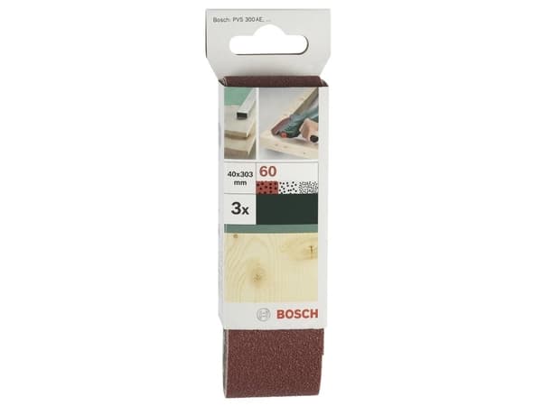 Bosch Accessories 2609256186 Slibebånd-sæt Kornstørrelse 60, 80, 120 (L x B) 303 mm x 40 mm 1 Set