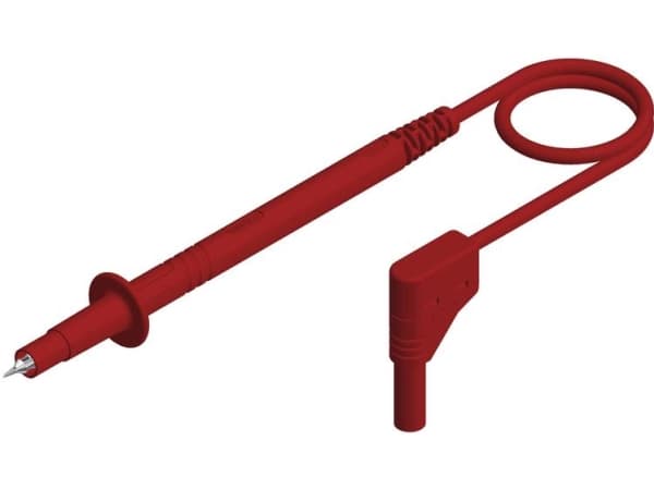 SKS Hirschmann PL 2600 S W rt Sikkerhedsprøveledning Lamelstik 4 mm Testspids 1.00 m Rød 1 stk