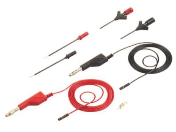 SKS Hirschmann PMS 0,64 Testledningssats [Lamellakontakt 4 mm - Bussning 0,64 mm] 1,00 m Svart, röd 1 sats