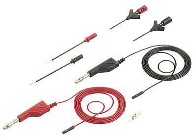 SKS Hirschmann PMS 0,64 Testledningssats [Lamellakontakt 4 mm - Bussning 0,64 mm] 1,00 m Svart, röd 1 sats