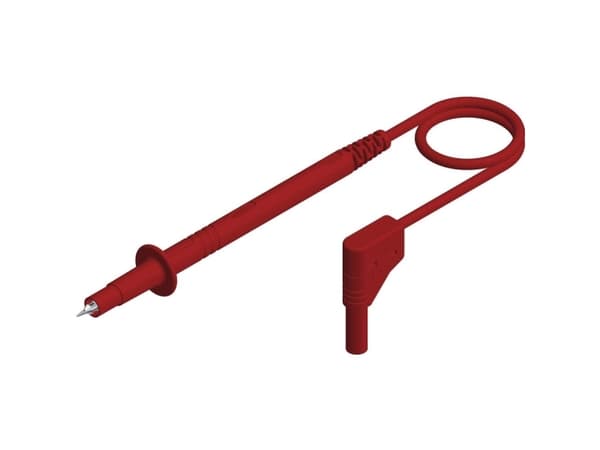 SKS Hirschmann PL 2600 SIL S WS Sikkerhedsprøveledning Lamelstik 4 mm Testspids 1.00 m Rød 1 stk