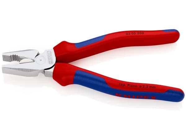 Knipex 02 05 200, Kombinasjonstang, 2,5 cm, Stål, Plast, Blå, Rød, 200 mm