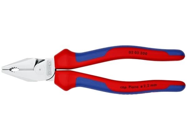 Knipex 02 05 200, Kombinasjonstang, 2,5 cm, Stål, Plast, Blå, Rød, 200 mm