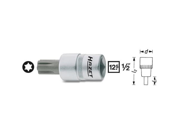 HAZET 991-6, Stikkontakt, 1/2", Metrisk, 1 hoder, 2,3 cm, 63 mm