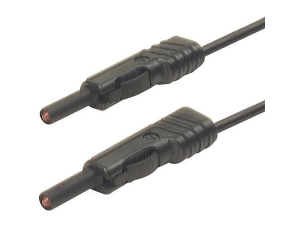 SKS Hirschmann MLB 100/1 V sw Prøveledning Lamelstik 4 mm Lamelstik 4 mm 1.00 m Sort 1 stk