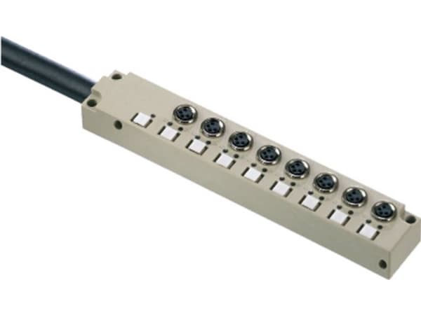 Sensor-actuator passiv distributionsbox, M8, Fixed kabel version, 5 m - SAI-6-F 4P M8 L 5M